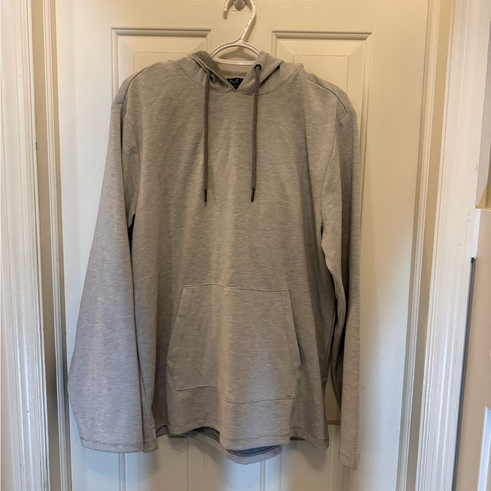 Magaschoni Light Gray Striped Men's Hoodie